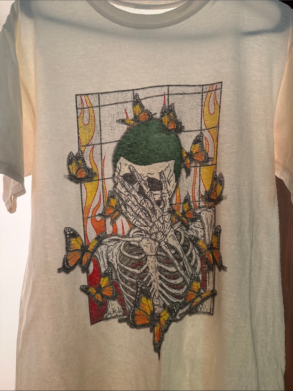 Graphic Skeleton & Butterflies Tee in Cream Frank Ocean - Picture 2 of 4